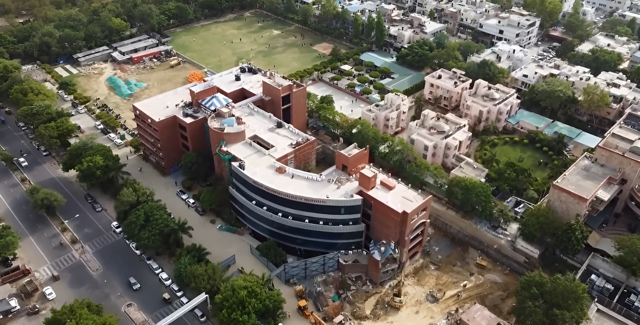 Background of students in a library